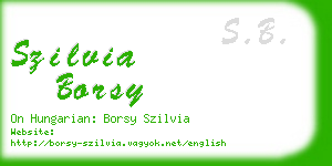 szilvia borsy business card